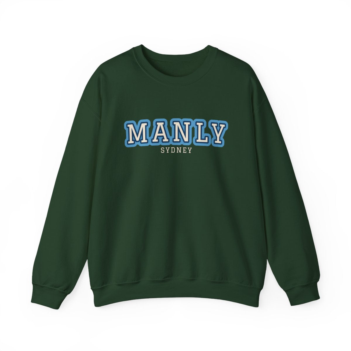 Manly Varsity — Crewneck Forest Green
