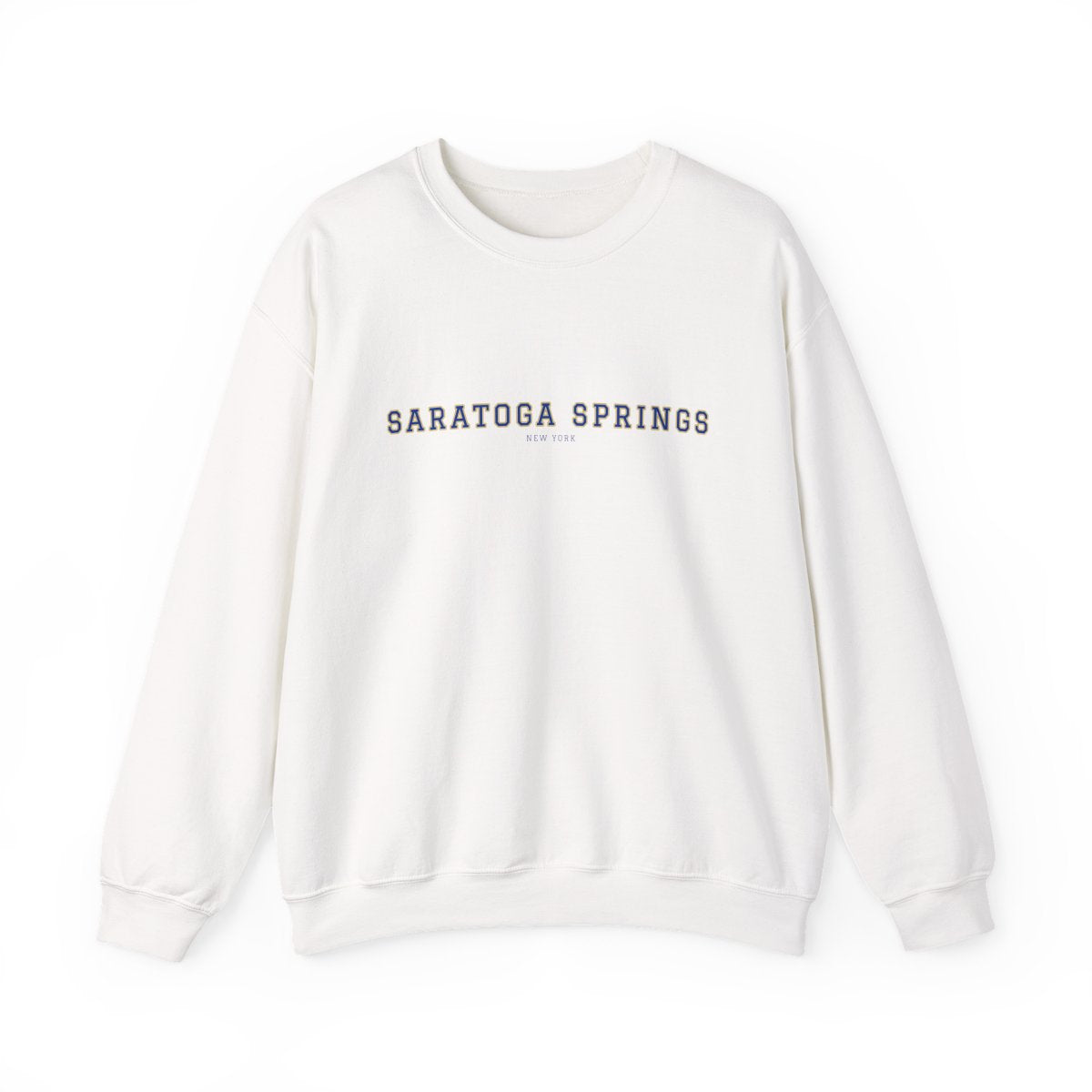 Saratoga Springs Varsity — Crewneck White